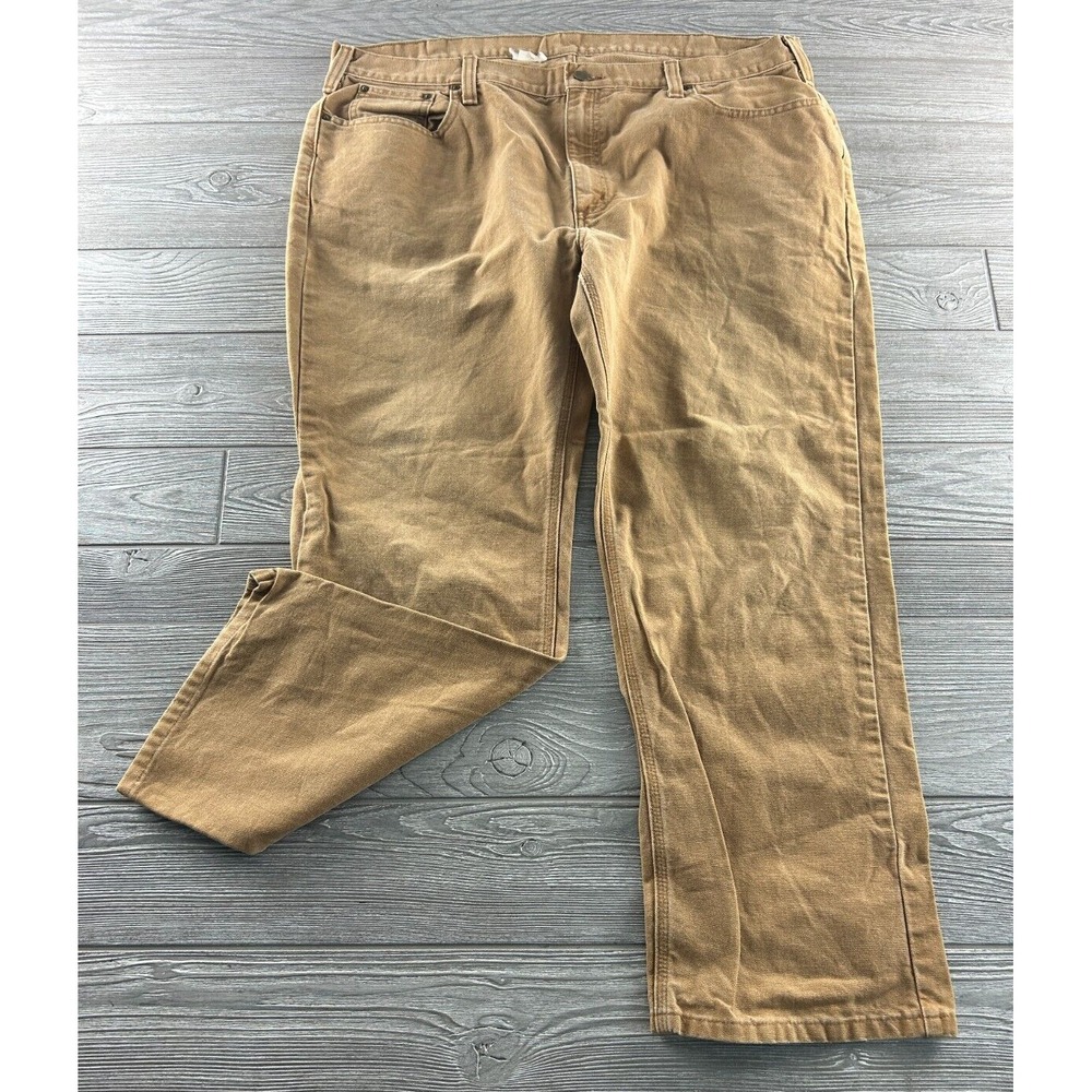 Carhartt Mens Canvas Straight Leg Carpenter Baggy Pants Brown Beige 41x28